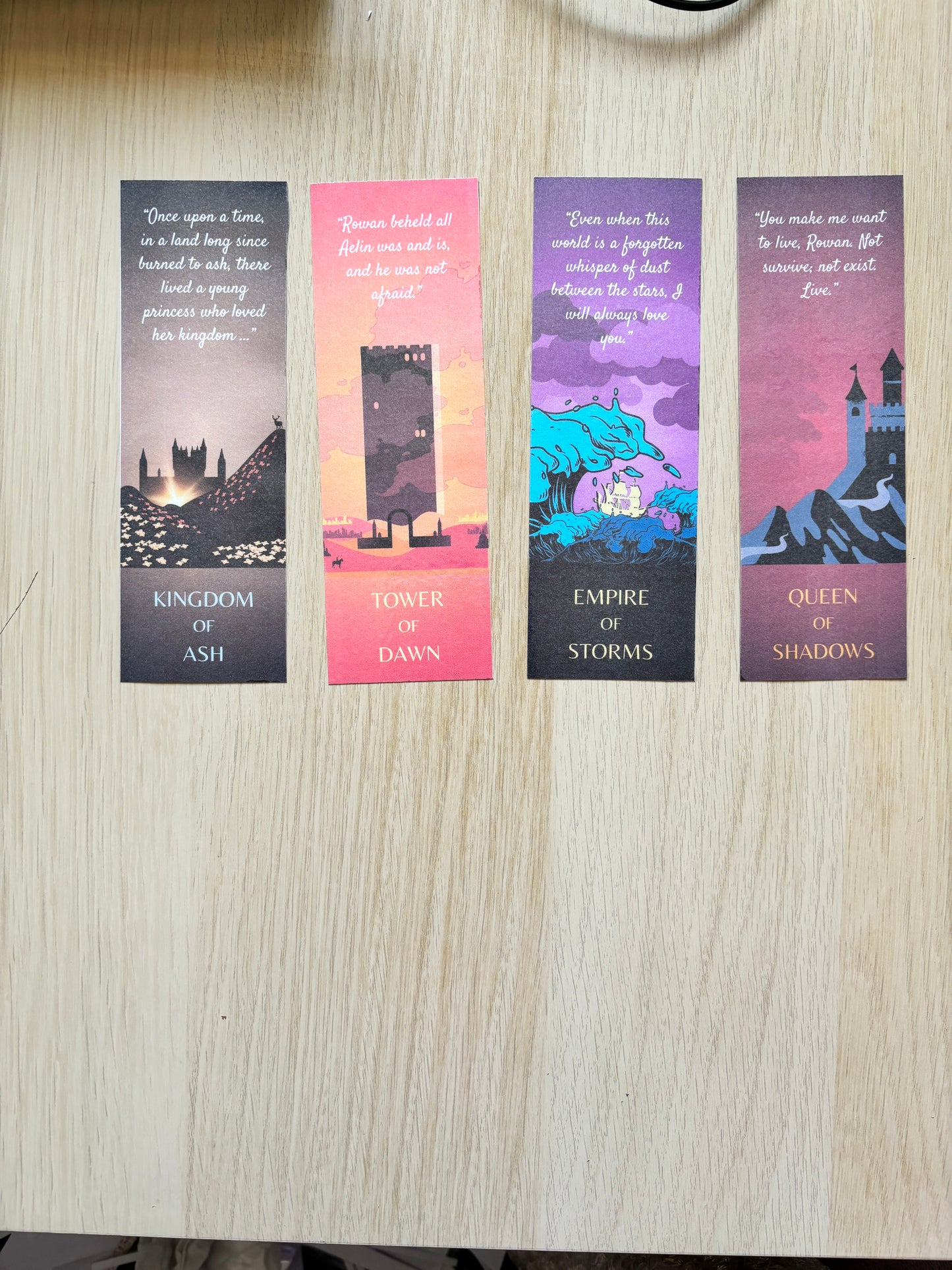 Throne of Glass Set of Bookmarks