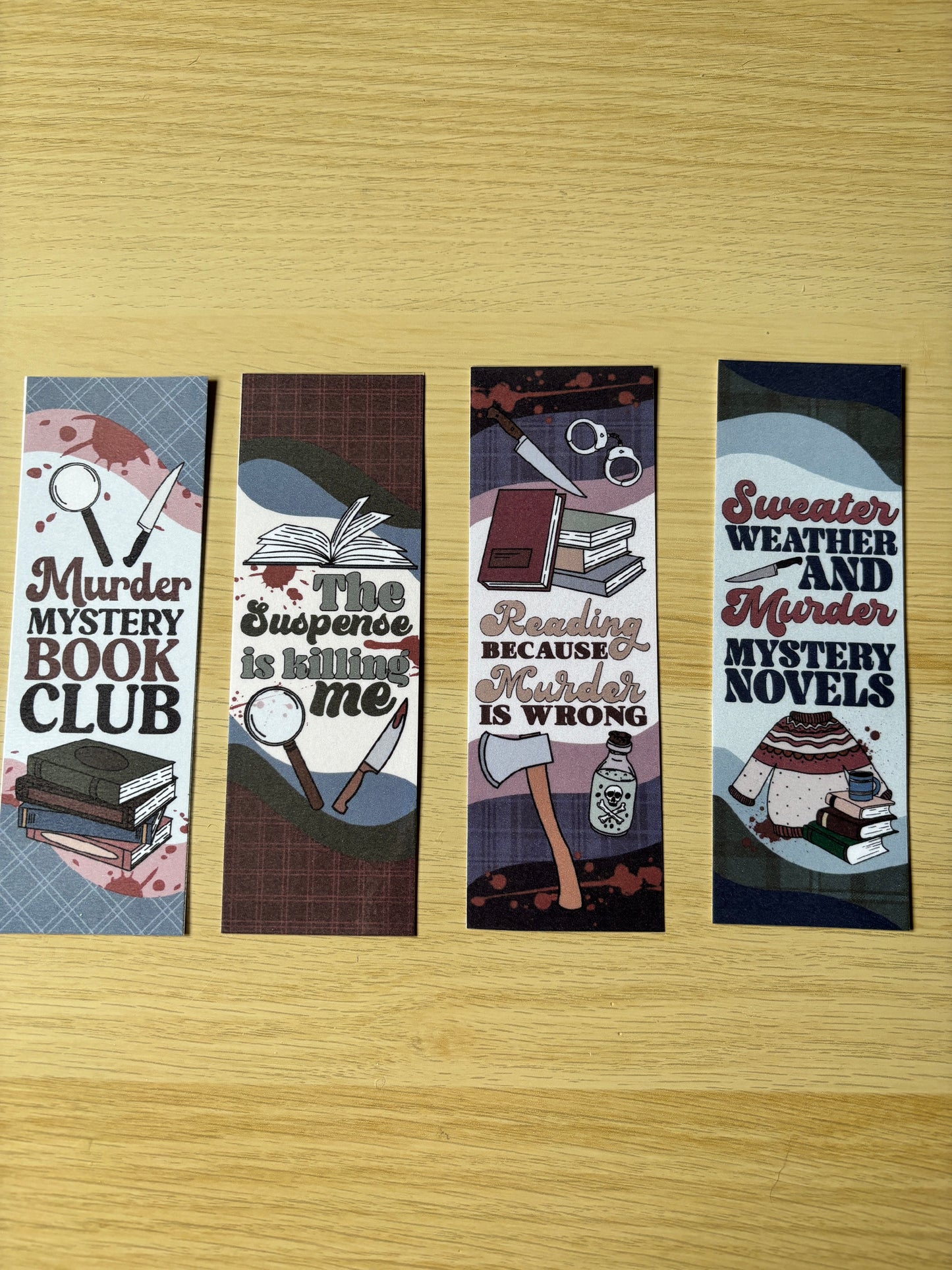 Murder mystery bookmarks