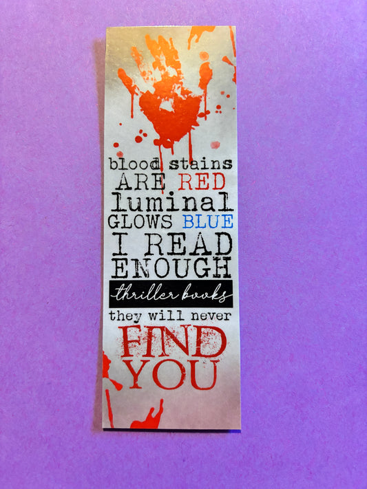 Blood stains are red bookmark