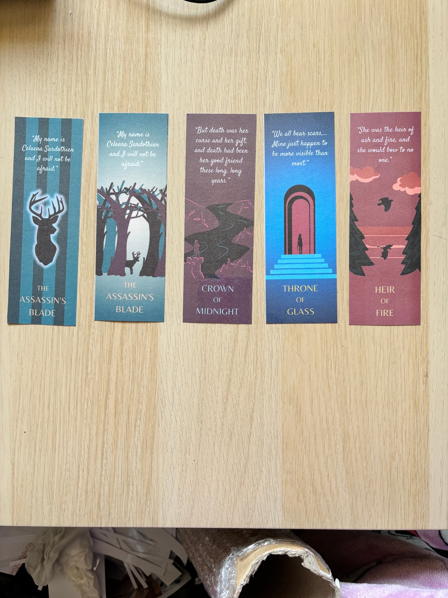 Throne of Glass Set of Bookmarks