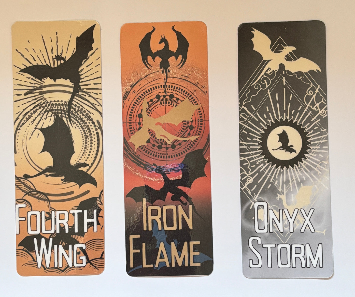 Fourth Wing Trilogy of Bookmarks including Oynx Storm