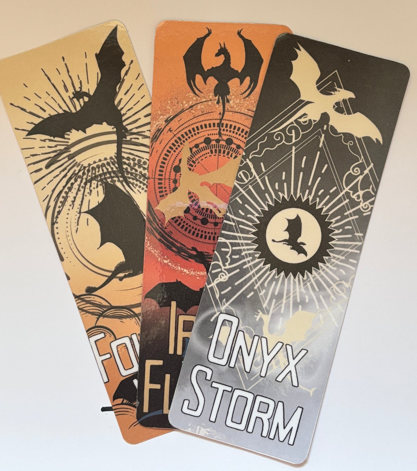 Fourth Wing Trilogy of Bookmarks including Oynx Storm